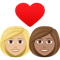 Couple with Heart- Woman- Woman- Medium-Light Skin Tone- Medium Skin Tone emoji on Emojione
